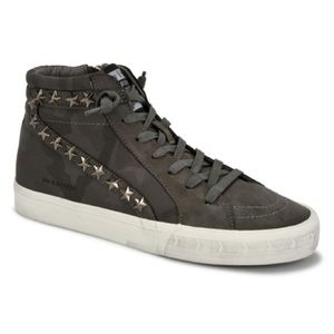 VINTAGE HAVANA | Grey Star Lace Up High Tops